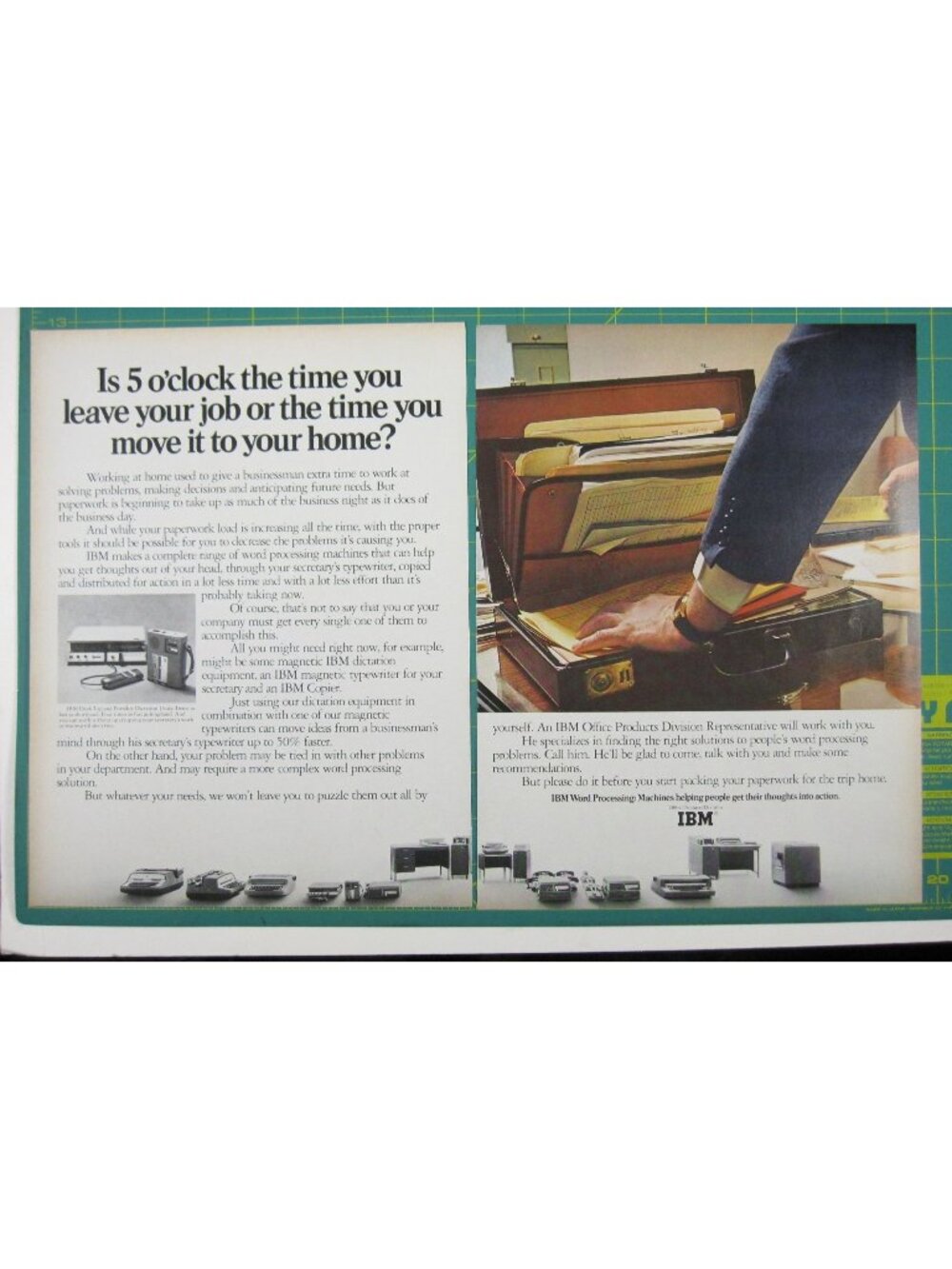 Print Ad IBM Word Processing Machines 1970s Business Office Tools Vintage 2 PG